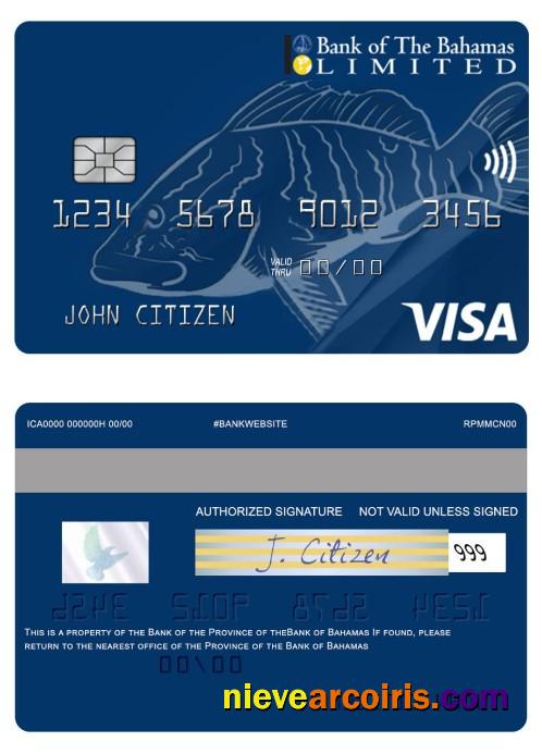 Bahamas Bank of Bahamas Prepaid US Dollar Visa Card